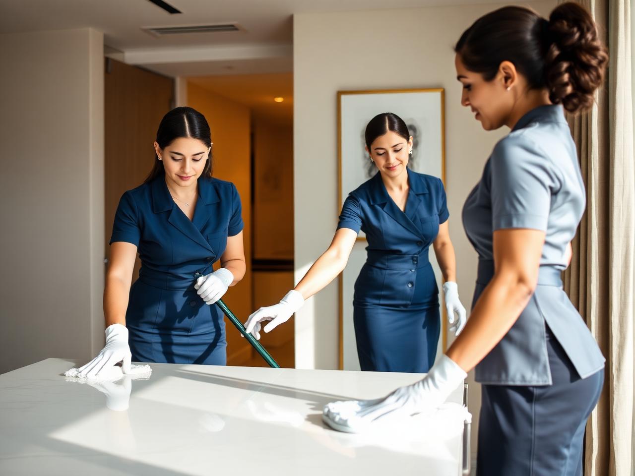 Equipe profissional da Casa Pronta cuidando de um apartamento premium